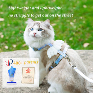 面白い通気性の白い天使の翼犬猫チェーンハーネスナイロンぬいぐるみ小型犬猫リーシュベストとハーネスウォーキング用 - Product Image 6