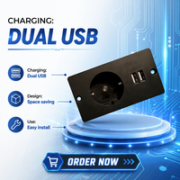 Chargeur USB universel multifonction en alliage d'aluminium pour bureau, prise de table universelle