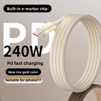 Nouveau câble tressé Type-C 65W à charge rapide, cordon de charge Type C vers Type C pour iPhone 15 16 17 Pro Max, idéal pour la maison, le bureau et les voyages