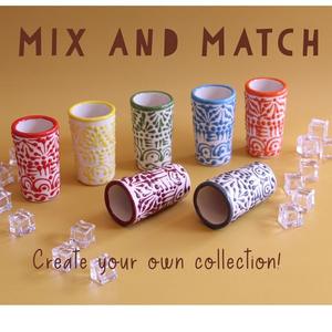 Vaso de Chupito de Cerámica Mexicana Talavera, Diseño Creativo, Hecho a Mano, Personalizado, para Tequila, <span class=keywords><strong>Caballito</strong></span> de 2 oz, con Relieve, para Cócteles - Product Image 1