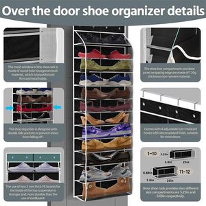 Practical White Modern Reusable Foldable Breathable Oxford Cloth Door <b>Shoe</b> Organizer Durable Hanging Closet <b>Storage</b> Bags Walls - Product Image 6