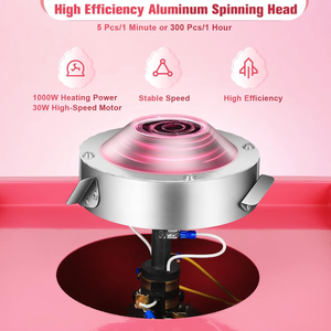 Couverture de bol et cuillère à sucre pour machine à barbe à papa, idéales pour les anniversaires d'enfants, les fêtes de famille et les festivals - Rose - Product Image 3