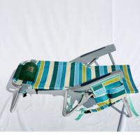 Vente en gros de chaise longue de plage portable extérieure en aluminium accoudoirs en bois chaise de plage portable