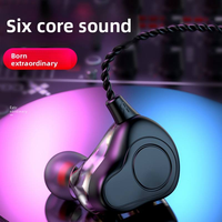 Écouteurs intra-auriculaires Hi-Fi à basses profondes, très vendus, avec six transducteurs dynamiques, 3 unités, filaires, câble de 1,2 m, prise jack 3,5 mm, microphone, prêts pour le karaoké, réduction du bruit