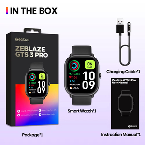 Reloj Inteligente Zeblaze <span class=keywords><strong>GTS</strong></span> <span class=keywords><strong>3</strong></span> <span class=keywords><strong>Pro</strong></span> con Pantalla AMOLED, Llamadas Telefónicas de Alta Fidelidad por Bluetooth, Seguimiento de Salud y Condición Física, Reloj Inteligente para Hombre - Product Image 6