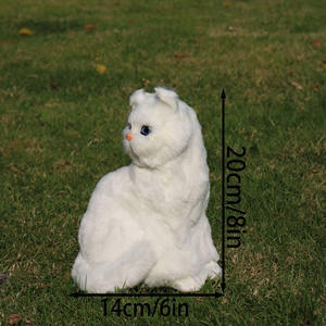 Juguete de peluche de gato con cabeza inclinable realista con voz-Accesorio de película realista, compañero de Mascota, decoración del hogar (Blanco/Negro/gris/jengibre) - Product Image 6