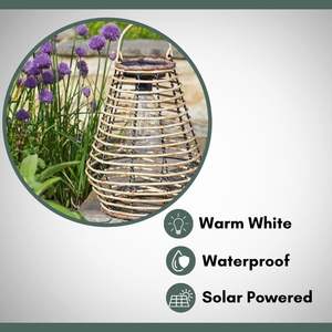 Linternas solares LED de ratán, linternas de iluminación para jardín, luz de jardín, decoración de jardín, luz tejida para el hogar, linternas colgantes de ratán para exteriores - Product Image 3