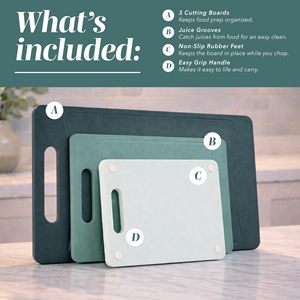 Juego de Tablas de Cortar Antideslizantes con Asa de Fácil Agarre para Carne, Verduras y Frutas - Product Image 3