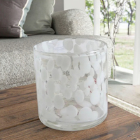 Chandelier en verre coloré au design moderne avec motif à pois blancs-Parfait pour la décoration intérieure et les cadeaux