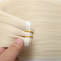 Extensions de cheveux humains Premium Remy Raw Virgin INDIAN HAIR, lisses, double épaisseur, longues, Genius Tape Weft, couleur platine blanc, doux