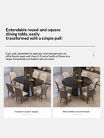 Table à manger en marbre de style italien, de luxe, haut de gamme, extensible, pliable, réglable, imperméable, résistante aux taches, meubles pour la maison