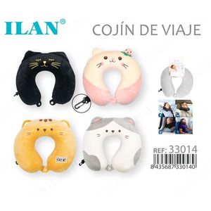 Cuscino da viaggio ILAN con design a gatto, supporto per il collo per viaggi in aereo e in auto - Product Image 3