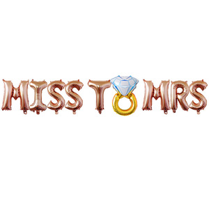 Ensemble de ballons en feuille d'aluminium en forme de lettres <span class=keywords><strong>MISS</strong></span> à MRS de 16 pouces, or, argent, or rose, pour la décoration de mariage, de fiançailles et de fêtes - Product Image 4