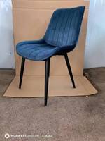 Chaises de salle à manger modernes en cuir PU italien, tissu velours, pieds en métal noir, style vintage pour la maison, le restaurant et la cuisine