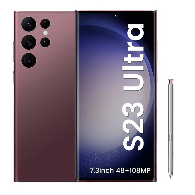2025 New S23 Ultra Android 12 Smartphone 16GB+1TB 5G 7.2-Inch Mtk6889 48MP 108MP Deca Core CPU LTE Cellular French Built-In Pen
