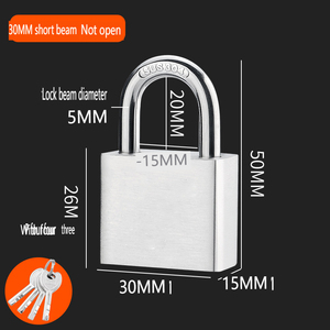 Candado Moderno de Acero Aleado, Color Acero, Desbloqueo con Llave, para Uso en Exteriores, Multiusos, Almacenes, Escuelas, Baños, Hoteles, Talleres - Product Image 4