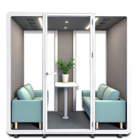 Cabine Acoustique Modulaire Moderne en Acier pour Six Personnes, Nouveau Design, pour Bureau à Domicile et École, Réduction du Bruit