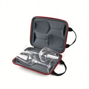 Étui de transport portable pour verres à vin en EVA personnalisable, résistant aux chocs, sac pour bouteille de vin rouge avec couleur personnalisée style anglais - Product Image 1