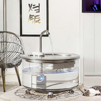 Fontaine à eau automatique pour chat élégante, moderne, mignonne, en acier inoxydable, portable, ultra-silencieuse, durable, écologique, capacité de 108 oz/3,2 L