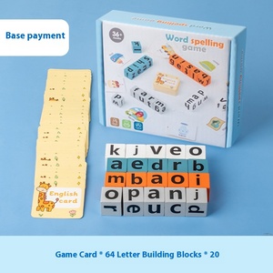 Jeu de société Montessori en bois pour l'éveil précoce des enfants : Blocs de construction de lettres anglaises, Bataille de mots, Apprentissage de l'<span class=keywords><strong>orthographe</strong></span> - Product Image 6