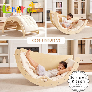 Triangle d'escalade pour enfants en bois massif naturel, non toxique, couleurs pastel, ensemble Pikler <span class=keywords><strong>avec</strong></span> arche, balançoire et <span class=keywords><strong>toboggan</strong></span>, exercice Montessori sûr - Product Image 2
