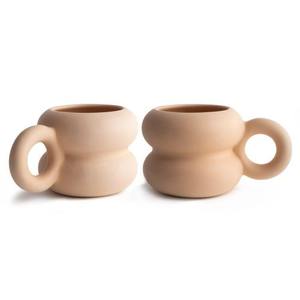 Tazas de Cerámica Minimalistas, Gruesas y Curvas, con Forma Original, Ideales para Capuchino, Chocolate Caliente, Café de la Mañana - Product Image 3