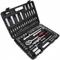 Kit d'outils à cliquet 94 pièces 1/4" et 1/2" en acier au vanadium, jeu de douilles et embouts, clé à douille