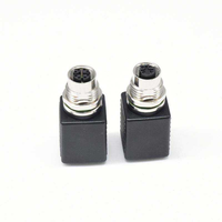 Connecteurs Ethernet M12 RJ45 8 broches de type X Code, femelles et mâles, droits et coudés, adaptateurs pour caméras industrielles, alimentation, étanches IP67