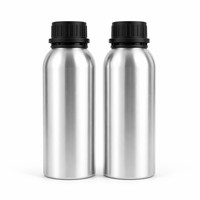 Bouteille en aluminium poli de 250 ml avec bouchon de sécurité noir de 55 mm de diamètre, emballage de qualité supérieure pour huiles essentielles et parfums