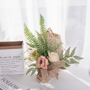 ช่อดอกกุหลาบประดิษฐ์ CallaFloral ในตะกร้าสาน ของตกแต่งบ้าน อุปกรณ์ประกอบฉากงานแต่งงาน CF01149 - Product Image 1