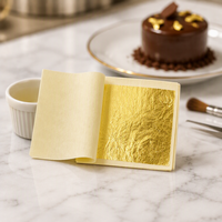 Feuilles d'or pur comestibles 24 carats 8*8CM pour la décoration de pâtisseries, gâteaux et aliments