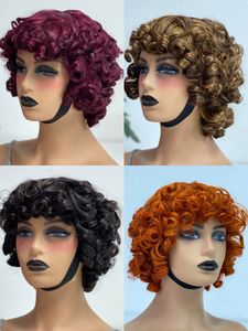 Perruque Courte Bob Pixie Heybaby avec Frange, Cheveux Humains Vierge Indiens Bruts Bouclés, Fournisseur de Perruques - Product Image 5