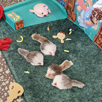 Jouets à mâcher pour animaux de compagnie en polyester écologique, peluche de souris en fourrure de lapin, jouet interactif pour chat