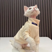 Gilet chaud en coton personnalisé pour chat, col roulé, hiver/printemps, pour Sphynx sans poils