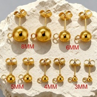 Perles en acier inoxydable 316L, aiguilles de soudure, tiges de boucles d'oreilles, petites clous d'oreilles, accessoires de bijoux faits à la main en or 18 carats pour boucles d'oreilles DIY