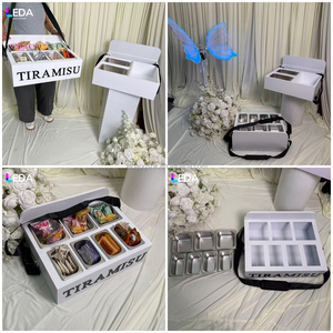 กล่องขนมหวานโลหะสีขาว LEDA รุ่นยอดนิยมสำหรับงานวันเกิด งานอีเว้นท์ กล่องขายขนมหวานแบบพกพาสำหรับงานแต่งงาน - Product Image 6