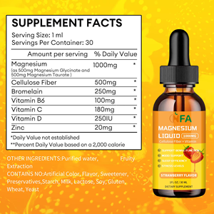 Suplemento de bromelina de magnesio de buena calidad para apoyar el estado de ánimo del sueño Gotas líquidas de magnesio Gotas sin azúcar Bebida - Product Image 2
