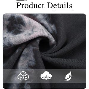 T-shirt surdimensionné tie-dye pour femmes grandes tailles, en coton, manches courtes, col rond, haut décontracté - Product Image 5