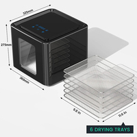 Huishoudelijke Led Touch Control Ontwerp 6 Roestvrijstalen Trays Voedsel Dehydrator Machine
