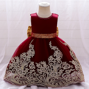 Ropa Infantil de Buena Calidad, Vestido con Lentejuelas Doradas y Lazo Bordado para Niñas, Vestido para Fiestas de Cumpleaños y Bodas L1973XZ - Product Image 3