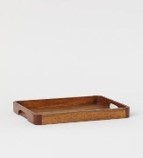 Plateau de service portable en bois, design moderne et luxueux, compatible lave-vaisselle, pour petit-déjeuner, café, thé, nourriture, cuisine, individuel - Grande Vente - Product Image 2