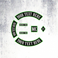Patch brodé thermocollant personnalisé de 350 mm de large, 6 pièces, en tissu sergé, motif cœur 3D, pour motards, casquettes et vestes