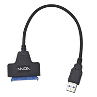 Cable Adaptador VONN USB3.0 a SATA con Velocidad de 5Gbps para HDD/SSD de 2.5/3.5 Pulgadas, Compatible con Alimentación de 12V CC para Windows
