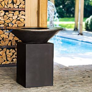Parrilla de Acero Corten para <span class=keywords><strong>Barbacoa</strong></span>, Brasero de <span class=keywords><strong>Leña</strong></span> Negra, Parrilla para Asar al Aire Libre y Calefacción - Product Image 3