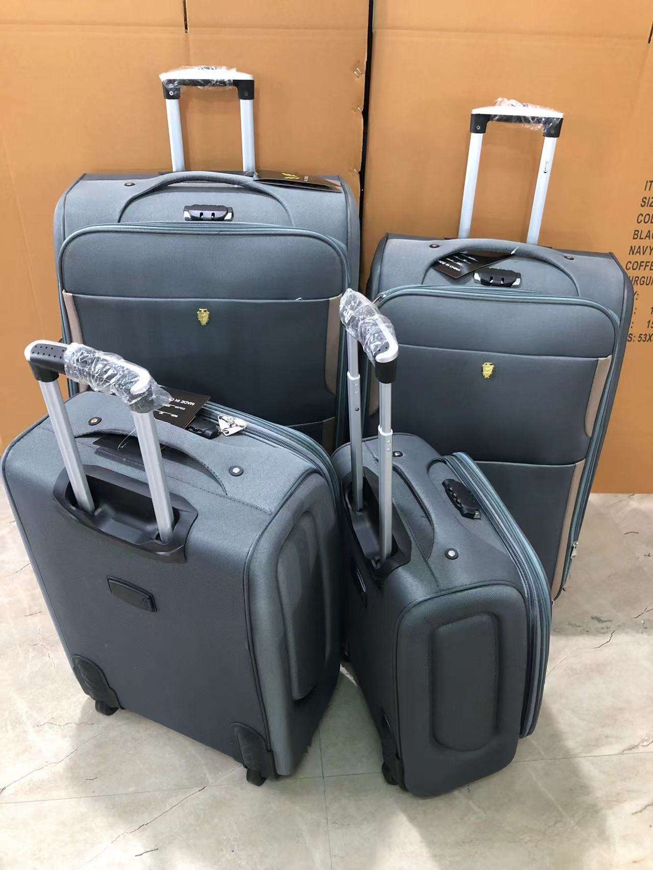 Navy Color Cheap 600D EVA Soft Luggage Padlock #10 Zipper Trolley Suitcase  Luggage Set Unisex