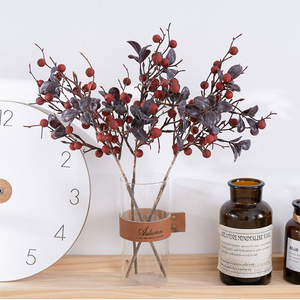 Branche artificielle de baies d'églantier de 43 cm, style couleurs vintage réalistes, pour centre de table et décoration de mariage - Product Image 5