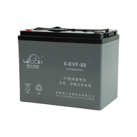 Batterie au gel sans entretien 12V 80Ah LEOCH 6-EVF-80 pour transpalette, gerbeur, autolaveuse, cycle profond 259x168x214mm