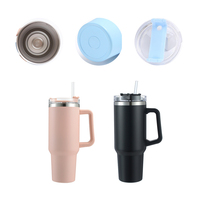 Mug isotherme à double paroi en acier inoxydable de bonne qualité, 1200 ml (40 oz), avec poignée