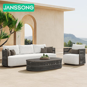 Ensemble de salon de jardin moderne en corde pour hôtel, jardin, piscine, canapé de luxe pour complexe hôtelier, ensemble de meubles d'extérieur, canapés de jardin, mobilier de jardin en métal - Product Image 3