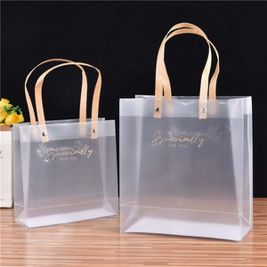 Wholesale Custom PP Tote <b>Bag</b> Transparent <b>Flower</b> Design <b>Gift</b> Packaging Shopping <b>Bags</b> Logos Silk-screen/Offset Printing ISO9001 - Product Image 2